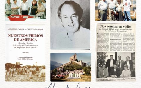 Juin 2023 : page publiée par EVA (Entités valaisannes d’Argentine) à l’occasion du décès d’Alexandre Carron, membre et fondateur de Valaisans du Monde